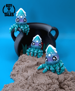 The squid and the amphora! (articulated - keychain - magnet - mini) 3d model