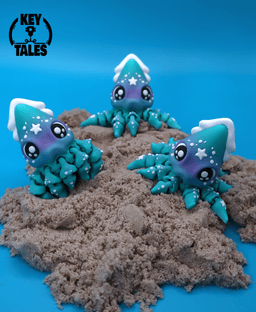 The squid and the amphora! (articulated - keychain - magnet - mini) 3d model