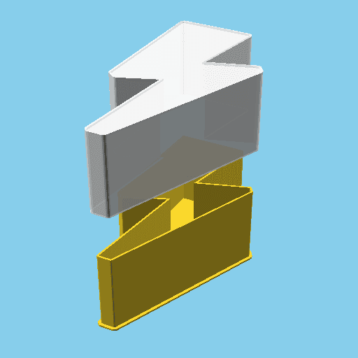 Lightning Bolt, nestable box (v1) 3d model
