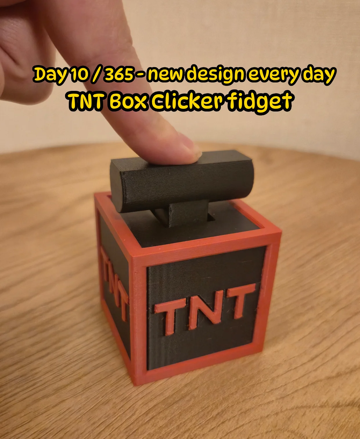 TNT Box Clicker – 3D Printable Comic-Style Fidget Clicker 3d model