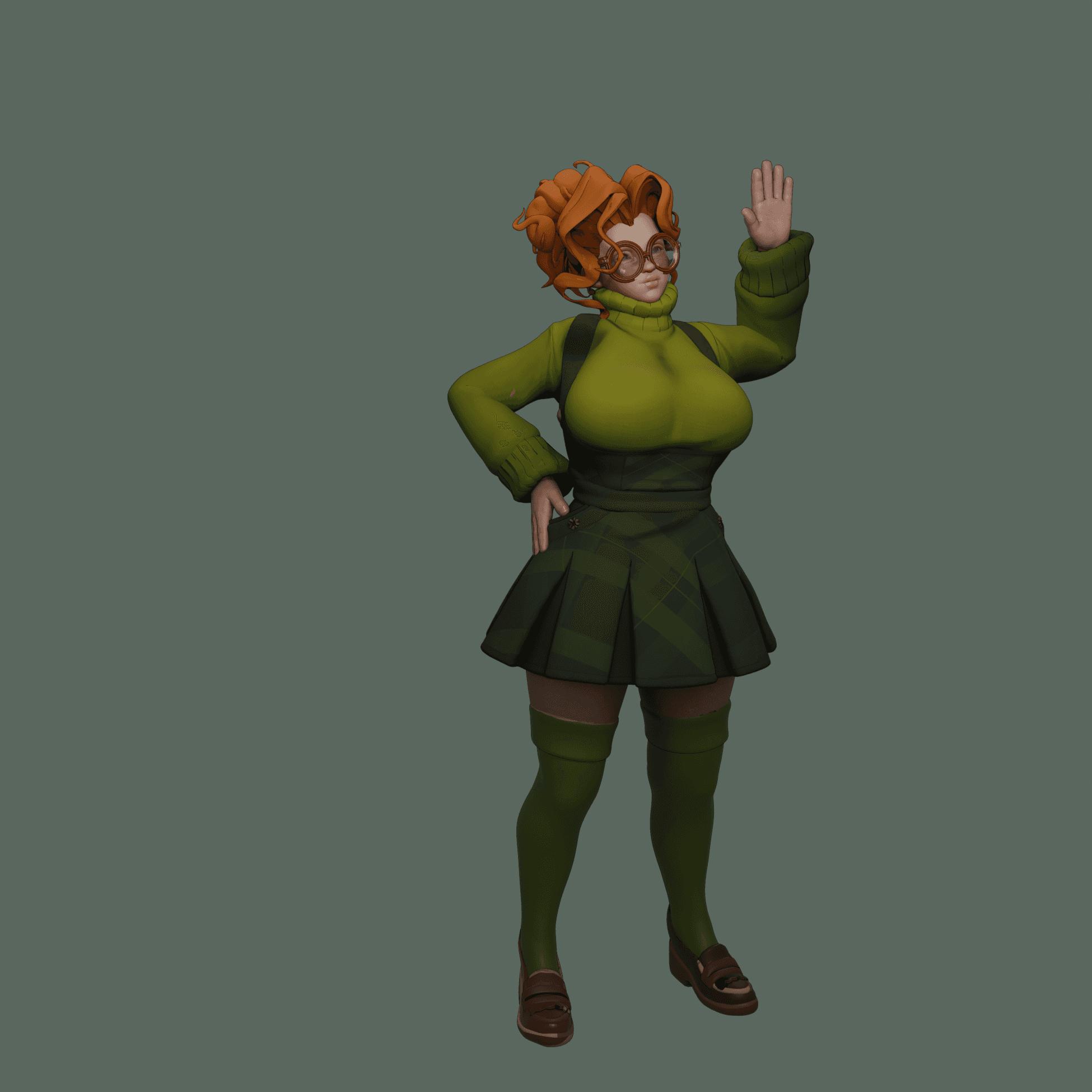 Cute Toon Redhead 3d model