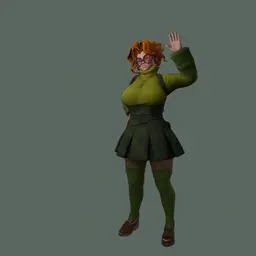 Cute Toon Redhead 3d model