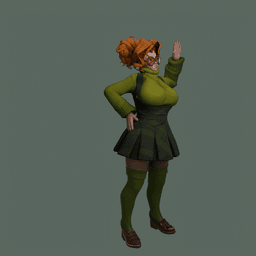 Cute Toon Redhead 3d model