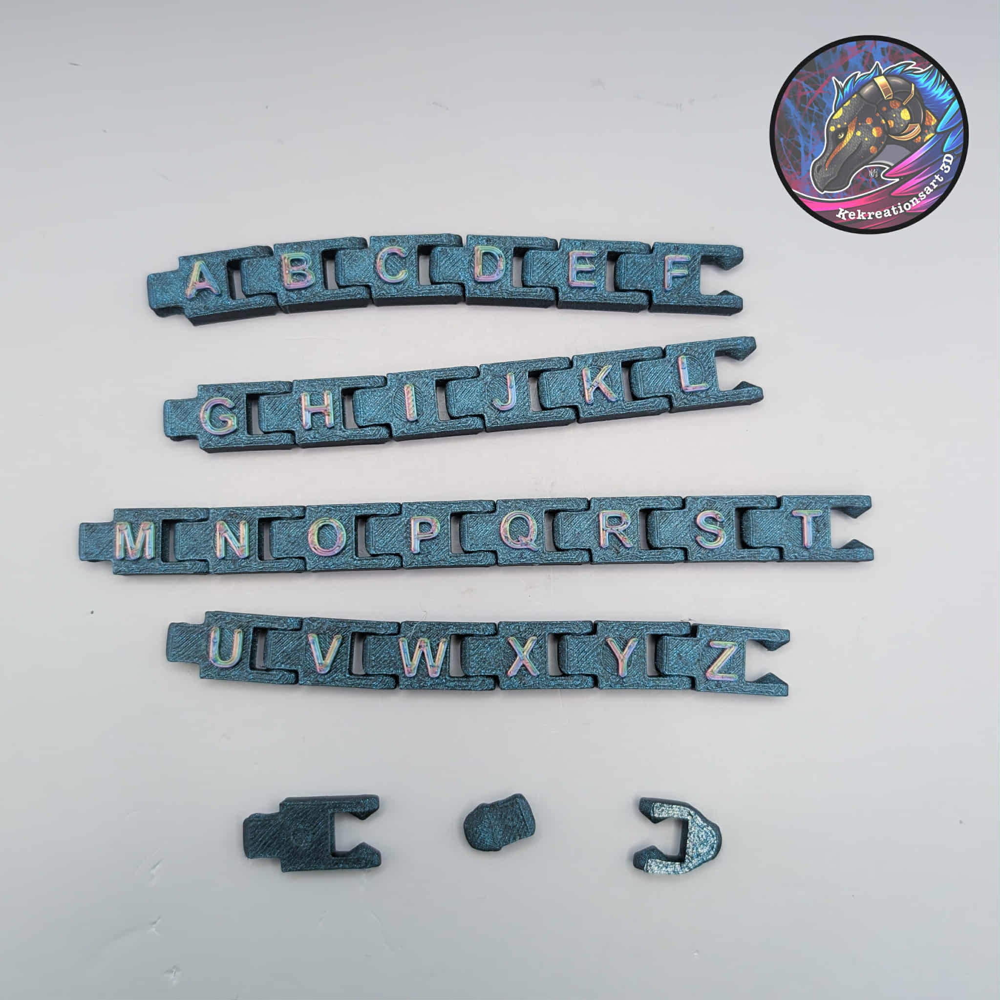 modular alphabet bracelet 3d model