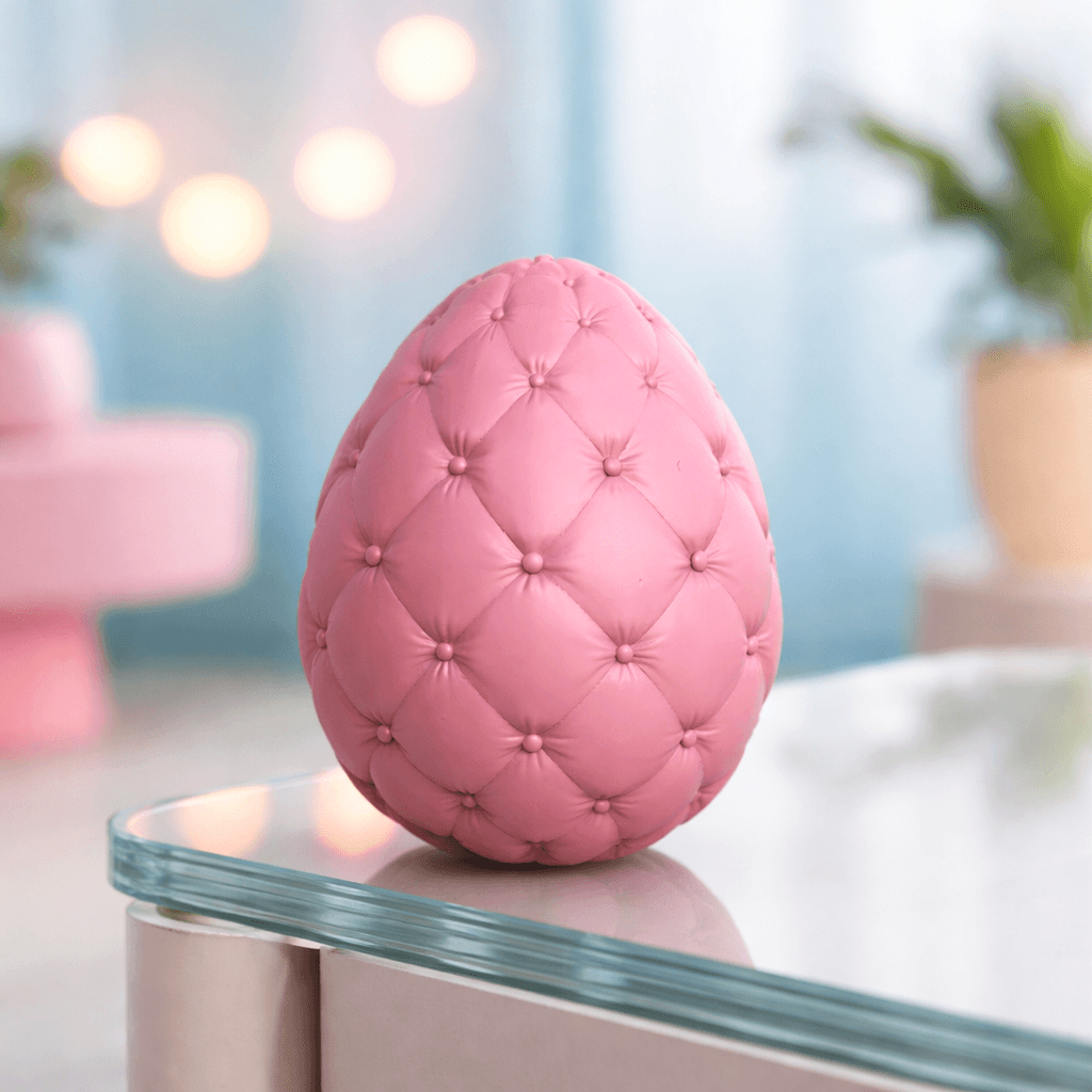 Tufted Easter Egg | Puffy Cushion Style Egg Decor | Quilted Spring Home Accent 3d model
