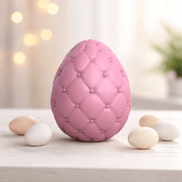 Tufted Easter Egg | Puffy Cushion Style Egg Decor | Quilted Spring Home Accent 3d model