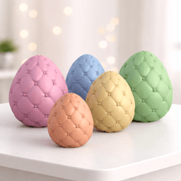 Tufted Easter Egg | Puffy Cushion Style Egg Decor | Quilted Spring Home Accent 3d model