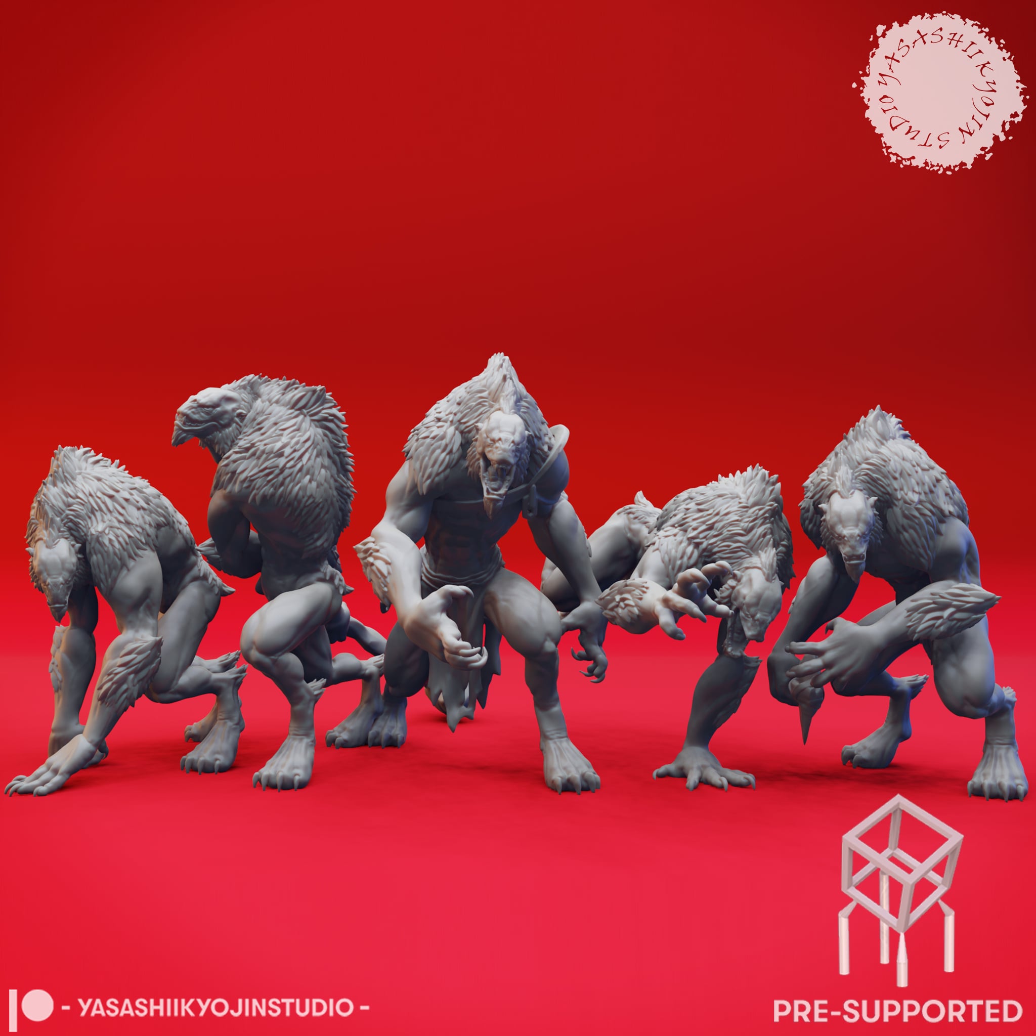 Quaggoth Warband - Tabletop Miniatures (Pre-Supported) 3d model