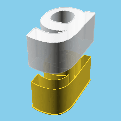 LATIN SMALL LETTER G, nestable box (v1) 3d model