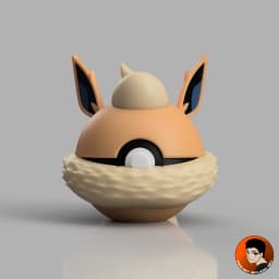Pokemon 0136 - Flareon Pokeball 3d model