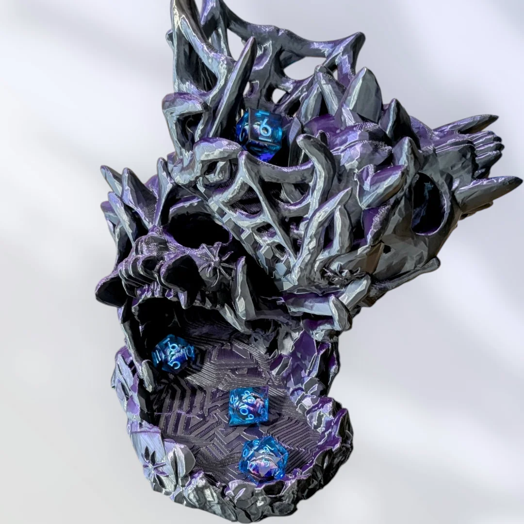 Unleash your fury with the Nightmare Dice Tower. Watch your enemies flee in terror as the dice roll down the steps, foretelling their inevitable doom. They thought they were playing against a self-righteous hero....but no. They were playing against their worst Nightmare.