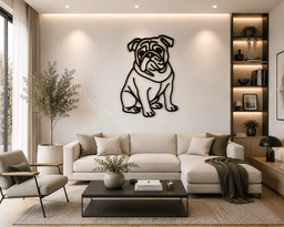 Bulldog Line Art 2D Wall Art.stl 3d model