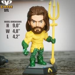 Aquaman Chibi STL for 3D Printing ChibiSTL 3DXM 3d model