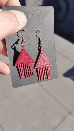 3D Printable Earring - Triangle Trickle Line 3d model