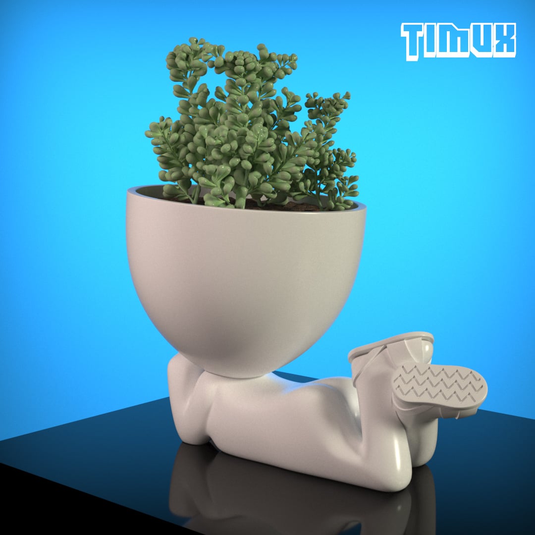 ROBERT PLANT POT LYING DOWN WITH SHOES 3d model