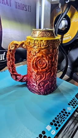 Rose and Forget-Me-Not Floral Tankard Drink Holder Combo 3d model