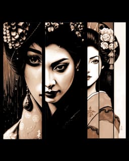 Beauty can be seen even in the slightest view - Set of Bookmarks - Geisha Design 3d model