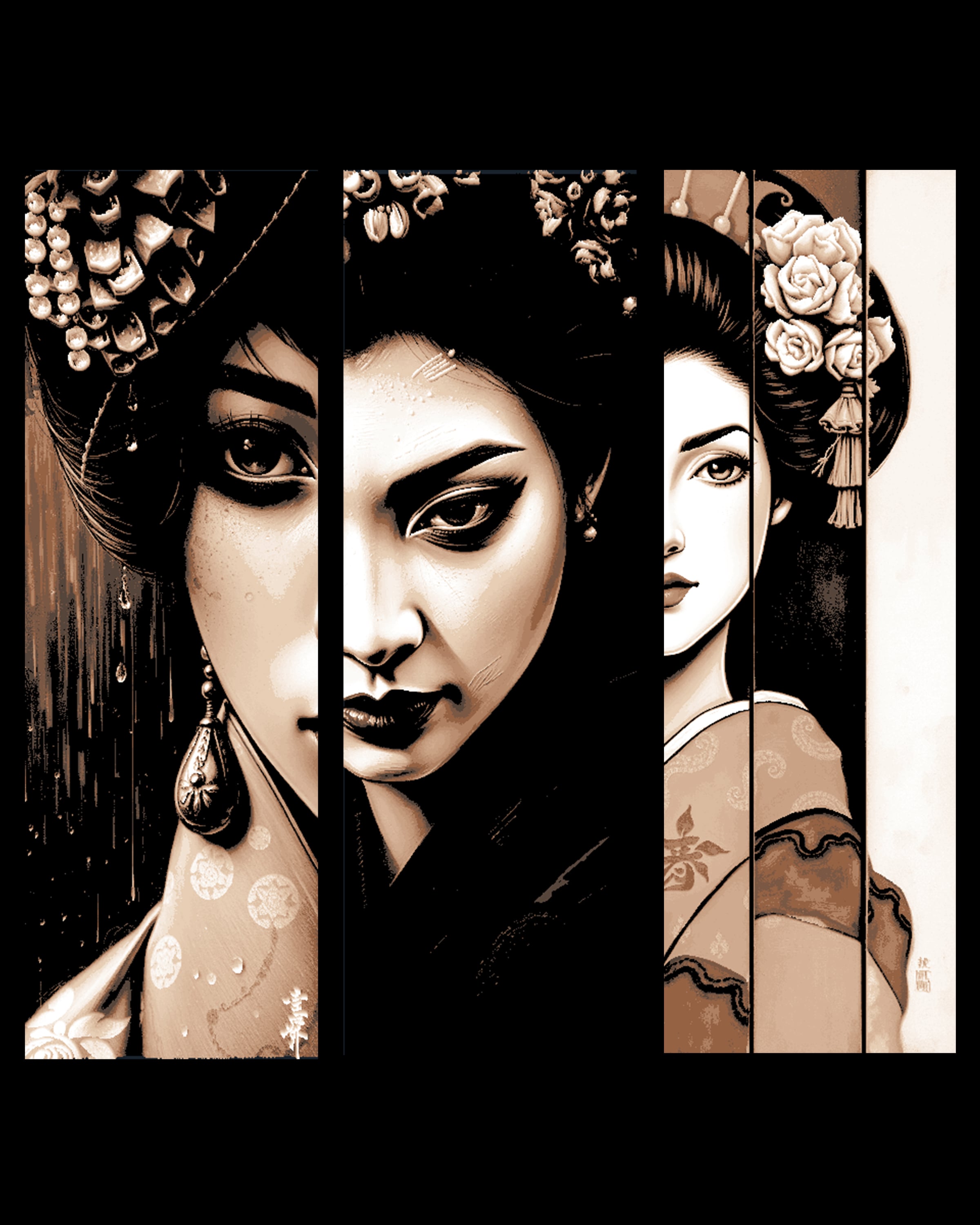 Beauty can be seen even in the slightest view - Set of Bookmarks - Geisha Design 3d model