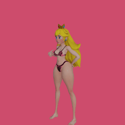 Cartoon Princess in bikini and wearing a crown v2 3d model
