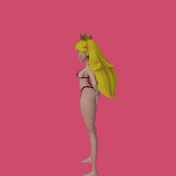 Cartoon Princess in bikini and wearing a crown v2 3d model