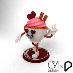 Valentines Retro Hot Cocoa Character 3d model