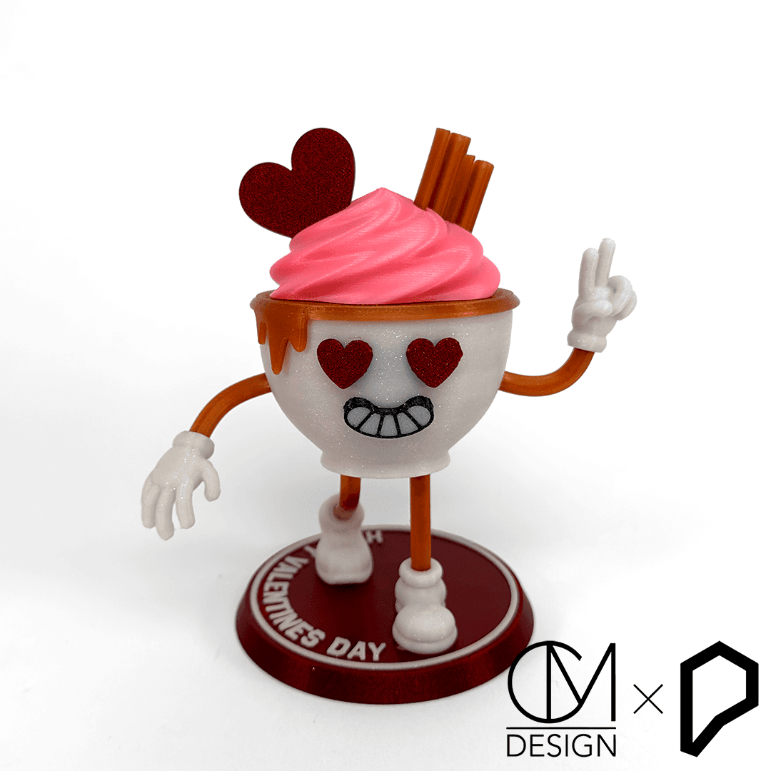 Valentines Retro Hot Cocoa Character 3d model