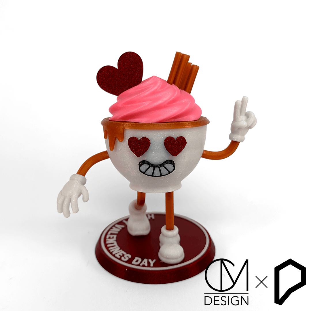 Valentines Retro Hot Cocoa Character 3d model