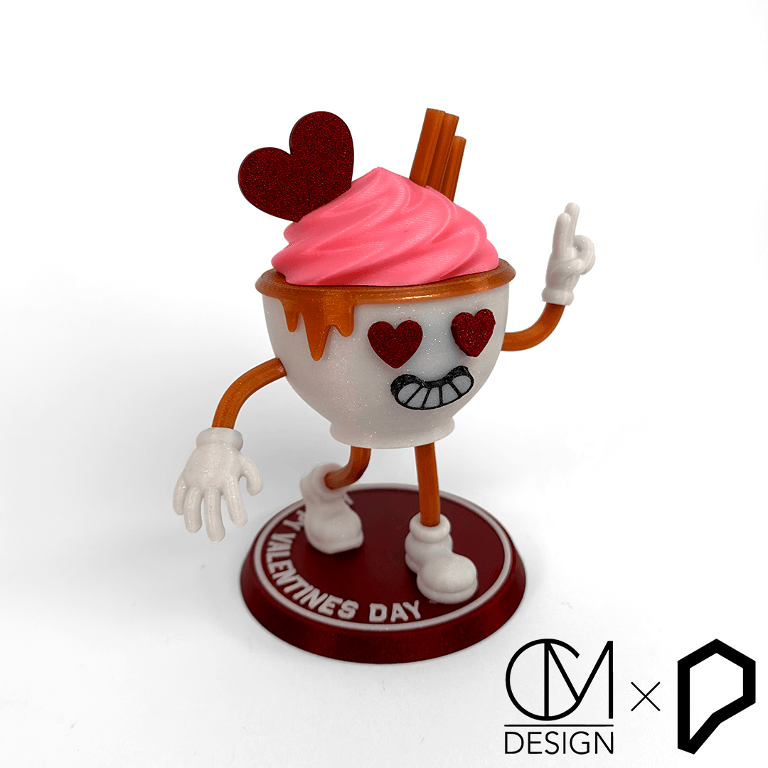 Valentines Retro Hot Cocoa Character 3d model