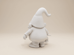 Chubby Garden Gnome Figurine with Lantern – Whimsical & Minimalist Style 3d model