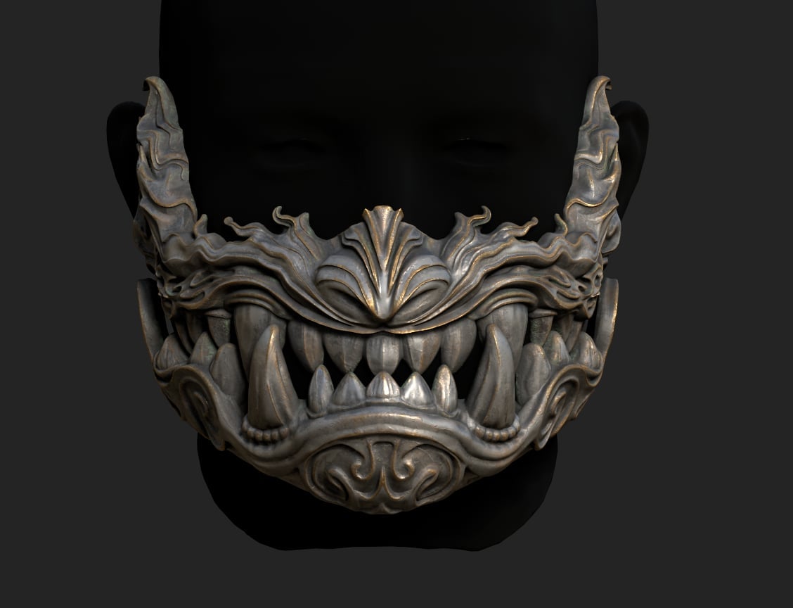 Tiger Mempo Mask 3d model