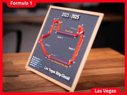 Formula 1 Las Vegas Strip Circuit 2023–2025 – 3D Wall Art with Display Stand 3d model