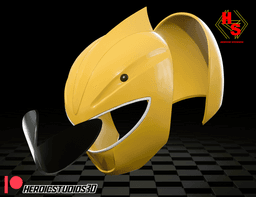 Yellow Dino Thunder Helmet 3d model