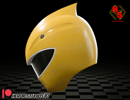 Yellow Dino Thunder Helmet 3d model