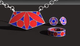 Pomegranate Enamel Ring Base 3d model