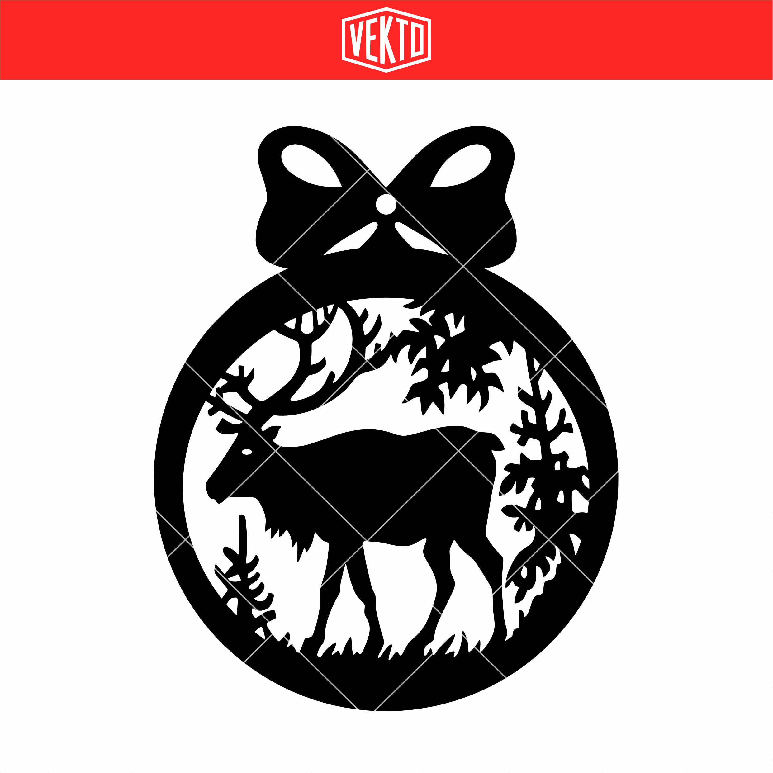 Reindeer Xmas Ornament STL 3d model
