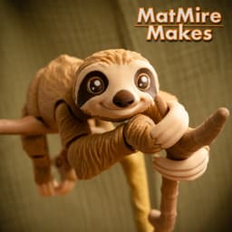 Sloth plus Tree display - Articulated Figure 3d model