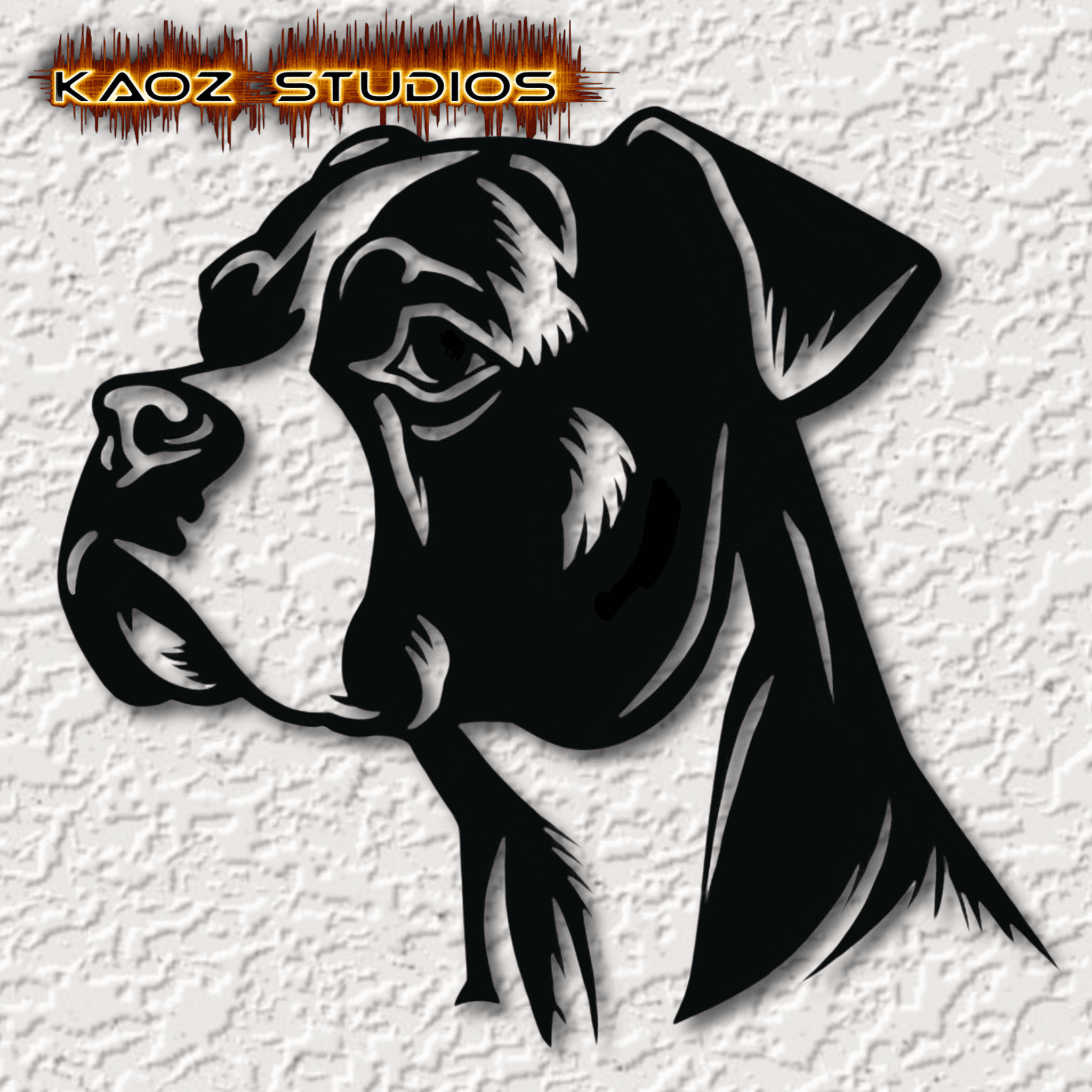 boxer wall art dog wall decor realistic dog decoration 3d model