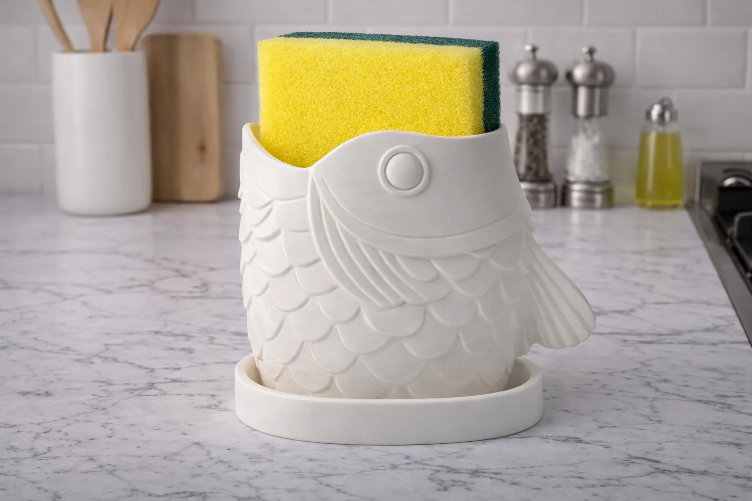Fish Sponge Holder - Kitchen Organizer 3d model