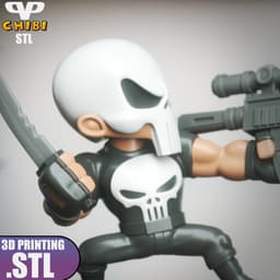 Punisher vs DareDevil Chibi STL for 3D Printing ChibiSTL 3DXM 3d model
