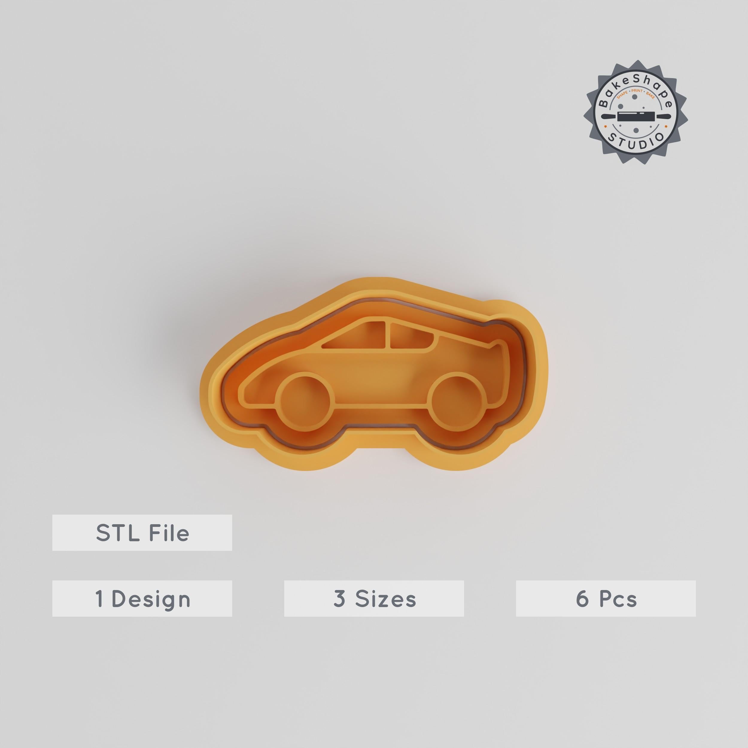 Hyper Car Cookie Cutter & Stamp, Set of 6, Multisize S/M/L, Perfect for Fondant & Baking PRODUCT_3234 3d model