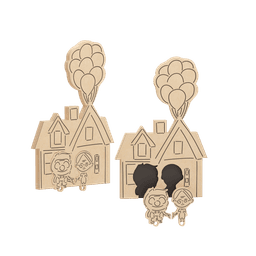 Up House Key Chain and Key Hanger 3d model