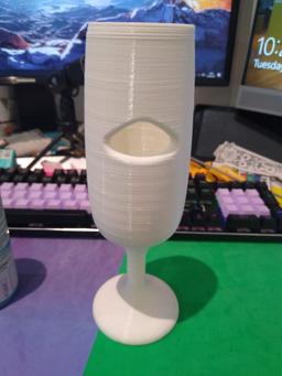 Flying Flute - Red Ox Champagne Glass 4 Energy Drinks! - Printed in White PLA