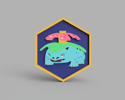 Venusaur Pokemon PokeCoin STL 3d model