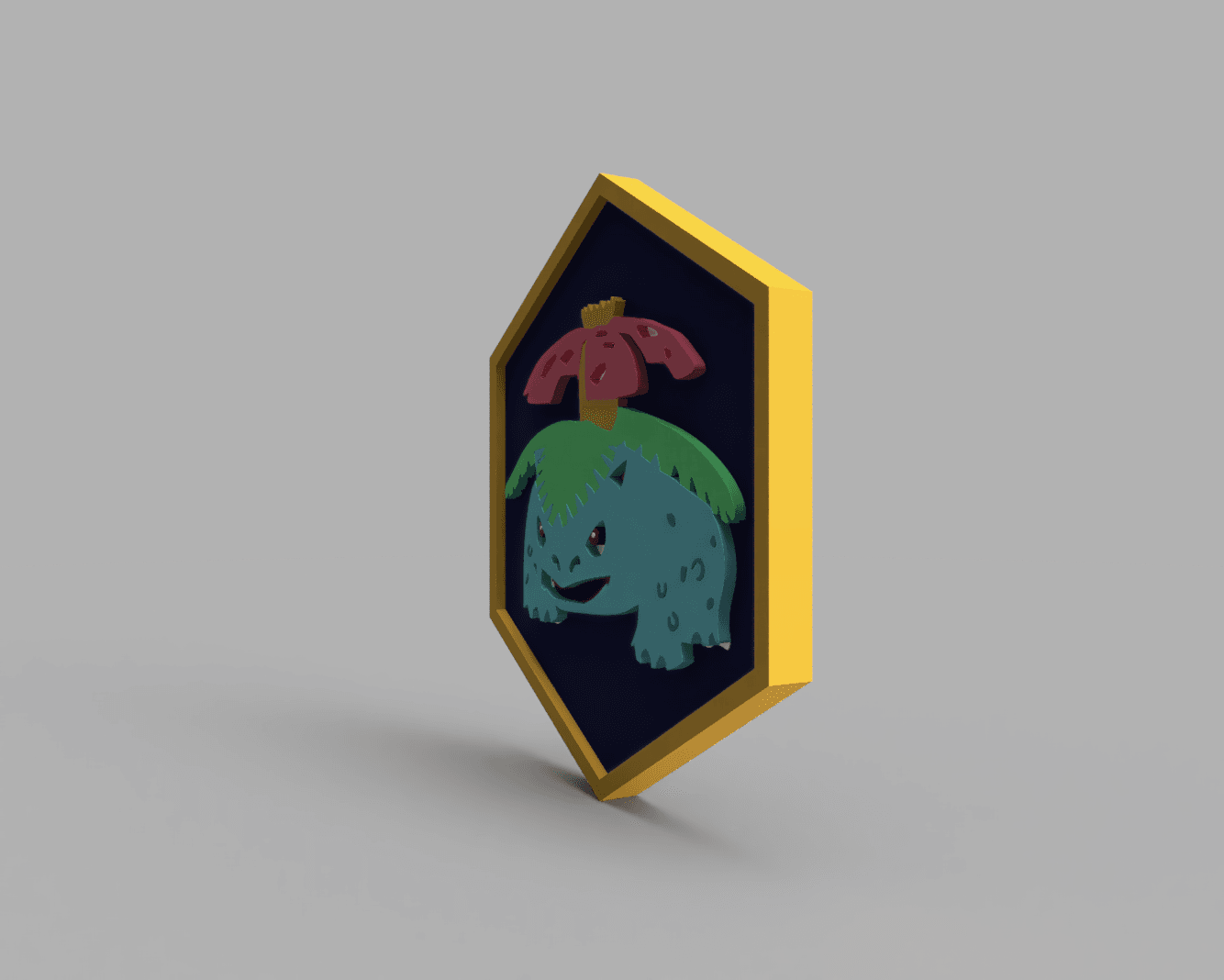 Venusaur Pokemon PokeCoin STL 3d model
