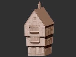 Vogland Tudor Town House (support free) 3d model