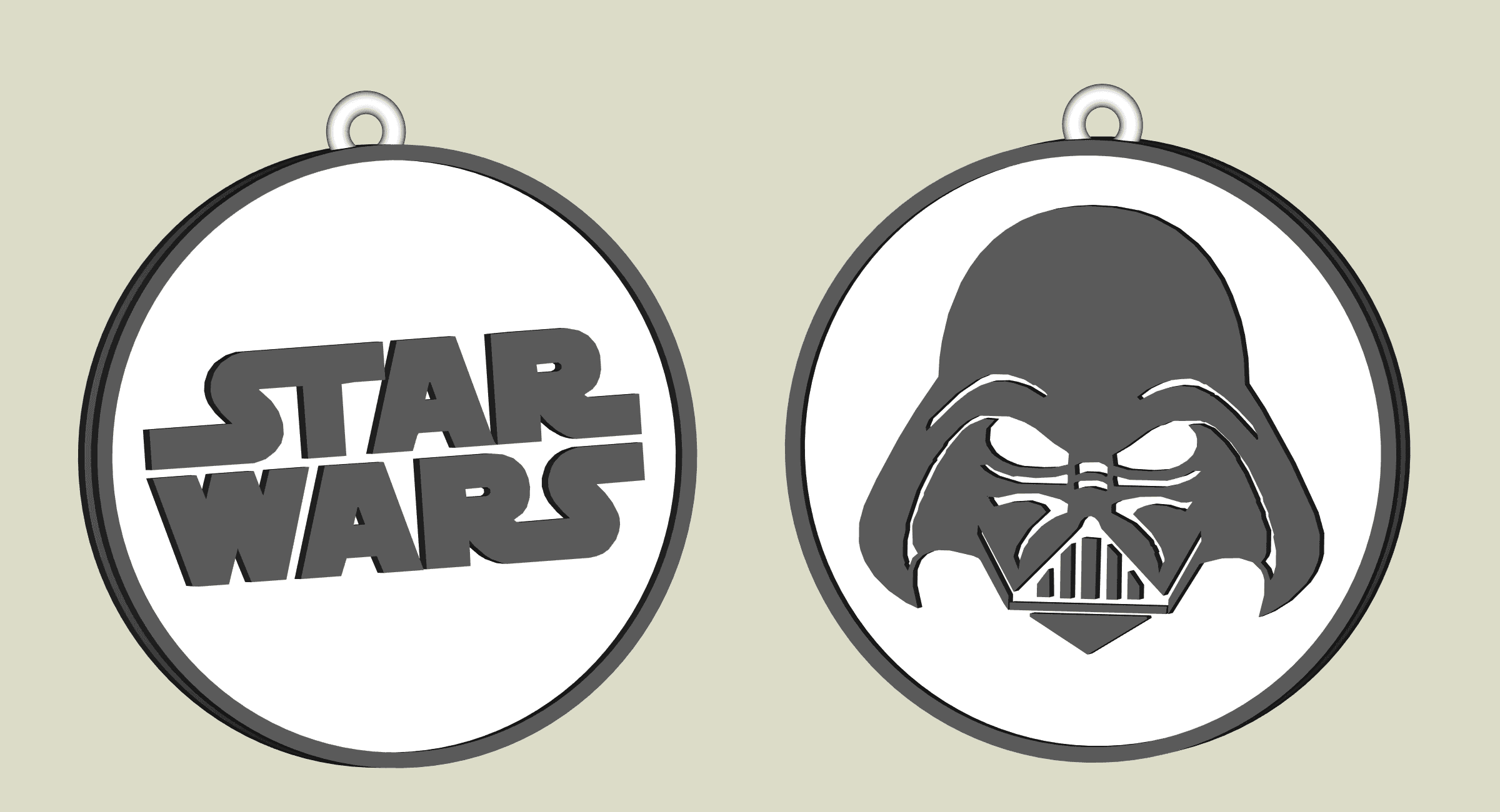 Star Wars Darth Vader key chain, earring, dogtag, jewlery 3d model