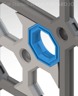 Mid Hole - Push-In Mini Snap - Square Plate 3d model