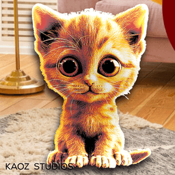 Kitten wall art kitty wall decor 3d optical illusion kitten figurine wall decoration 3d model