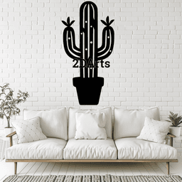 Cactus 2D Wall Art/Window Art STL & SVG File for 3D Printing and Laser Cutting 3d model