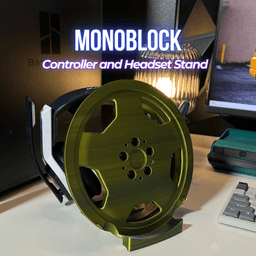 Monoblock Wheel Controller & Headset Stand 3d model
